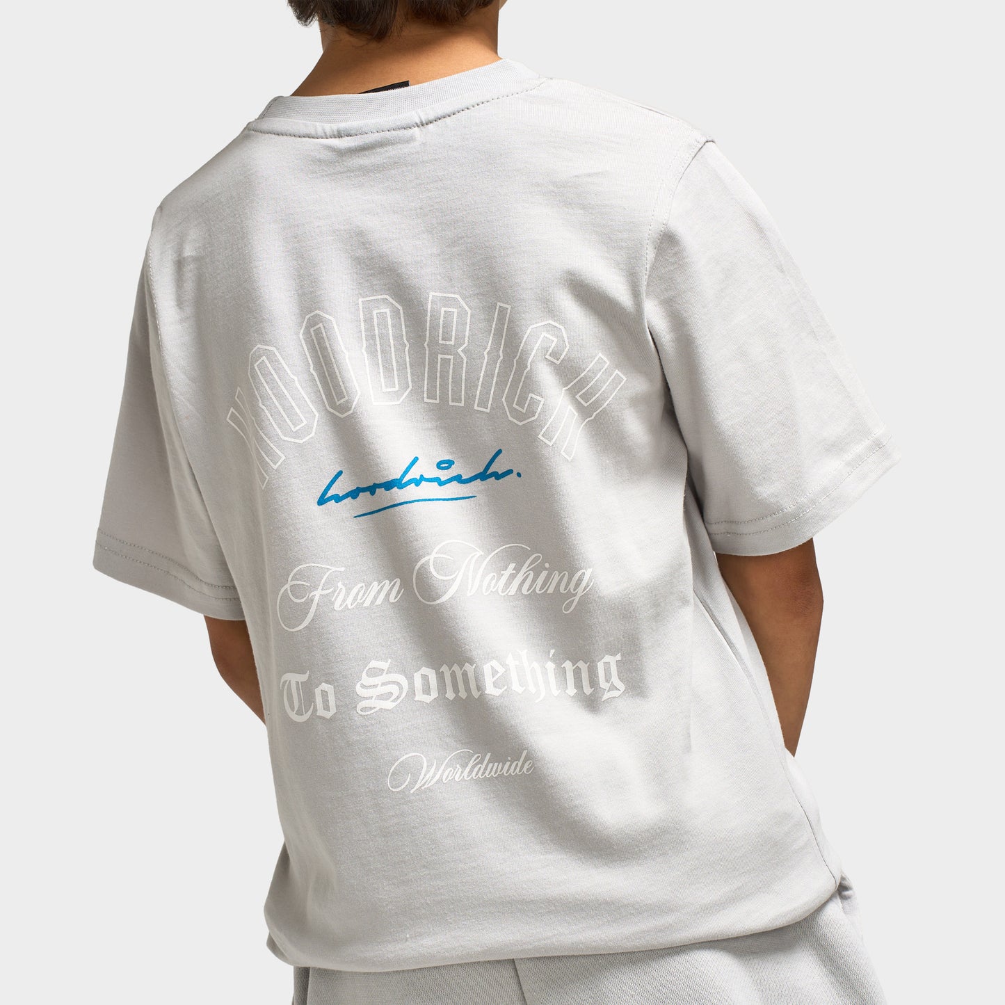 Hoodrich Juniors' Lynk T-Shirt Quiet Gray / White - Blue Danube