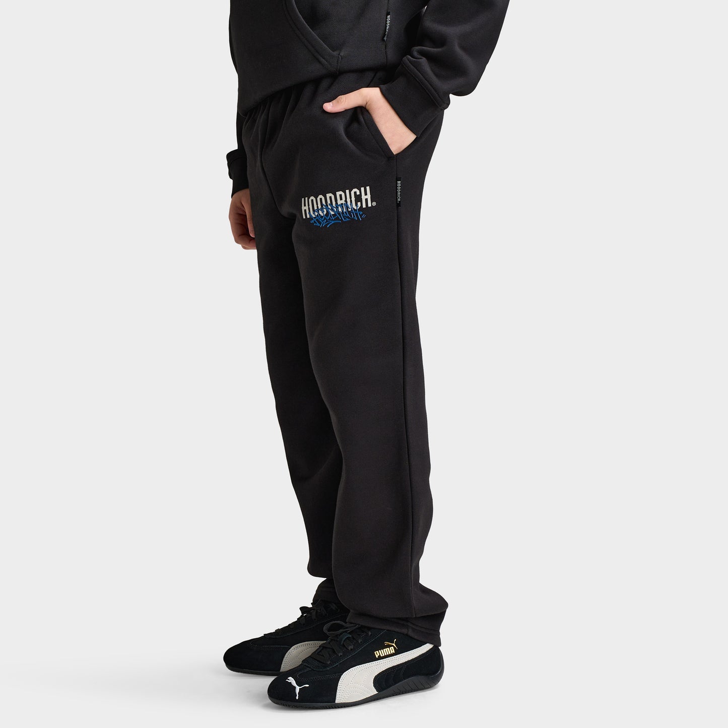 Hoodrich Junior Boy's Intent Open Hem Jogger Black / Quiet Gray - Blue Lolite