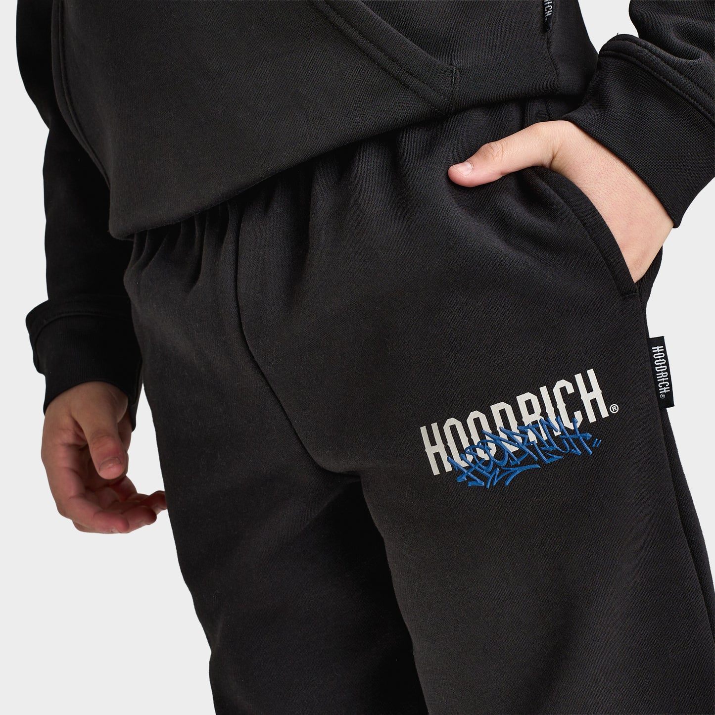 Hoodrich Junior Boy's Intent Open Hem Jogger Black / Quiet Gray - Blue Lolite