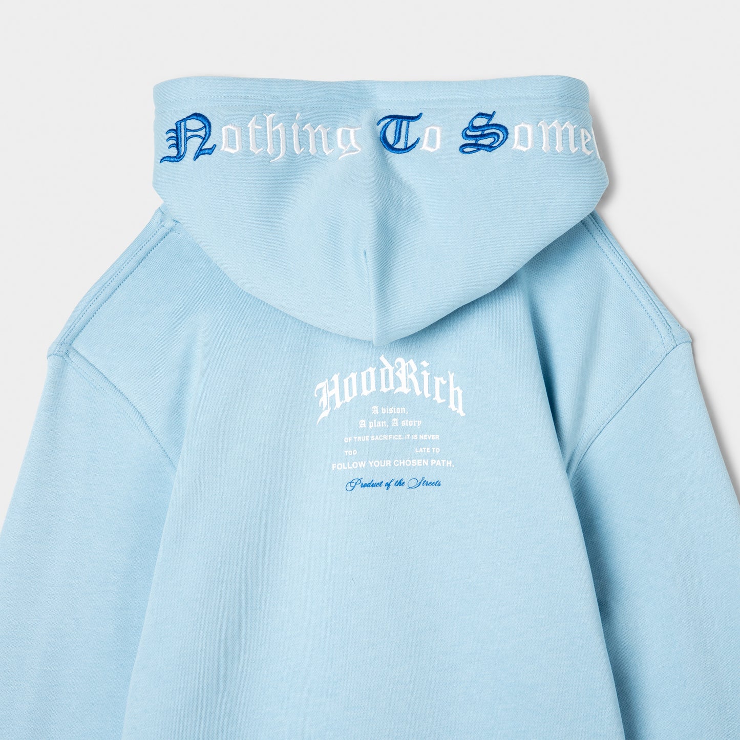 Hoodrich Juniors' Gothic Hoodie 2 Panel Hood Clear Sky / White