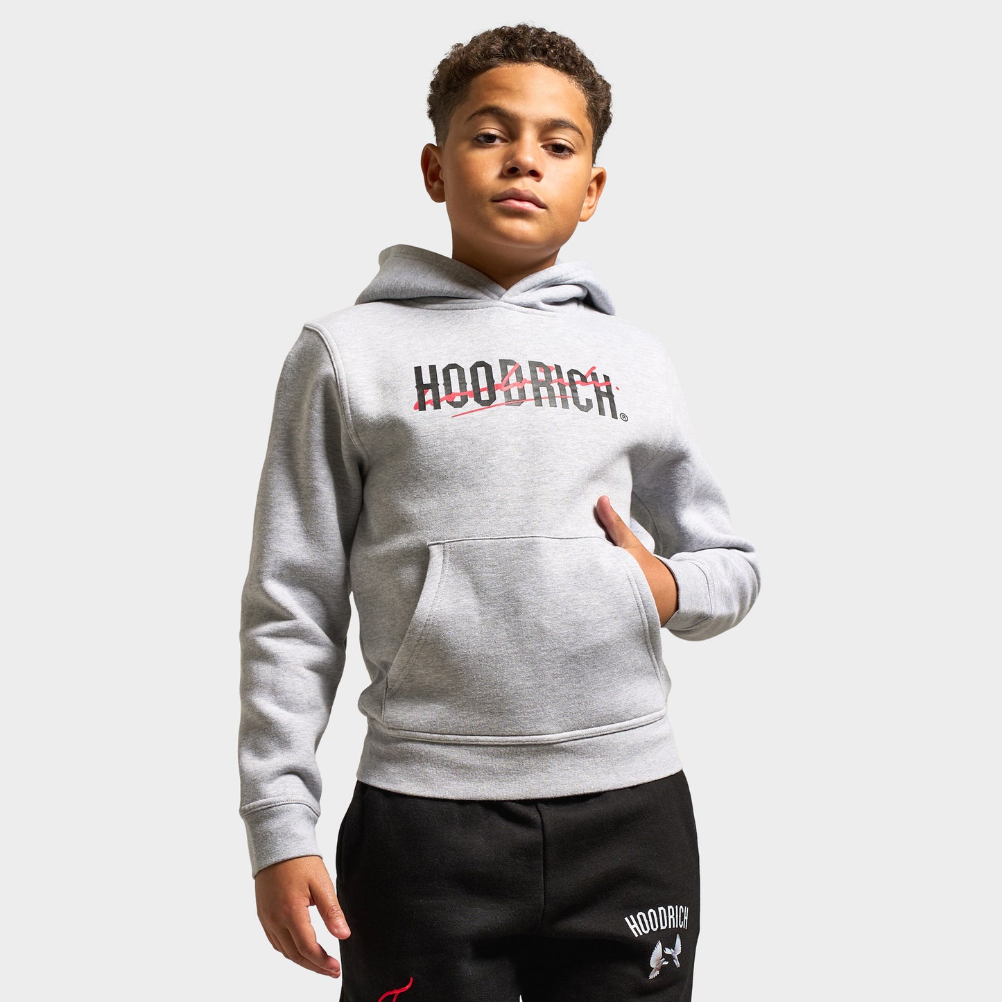 Hoodrich Juniors' Lynk 3 Chandail à capuchon à panneaux Gris Chiné / Noir