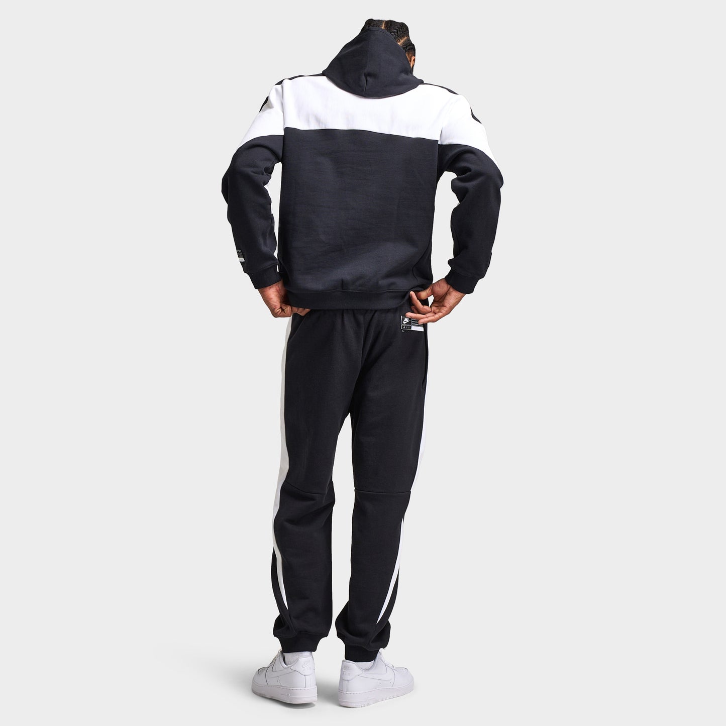 Nike Air Chandail à Capuchon Polaire Noir / Blanc - Blanc
