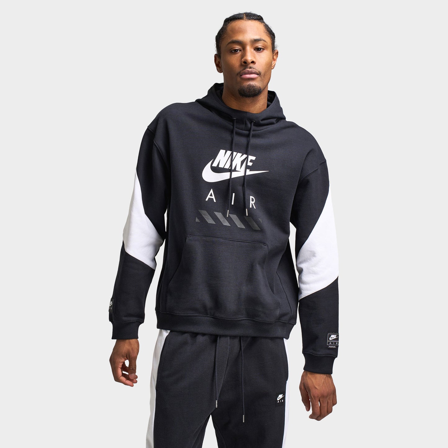 Nike Air Chandail à Capuchon Polaire Noir / Blanc - Blanc
