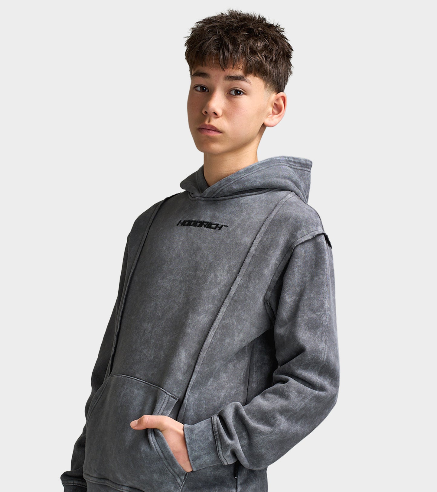 Hoodrich Juniors' Corrode Oversized Hoodie / Asphalt