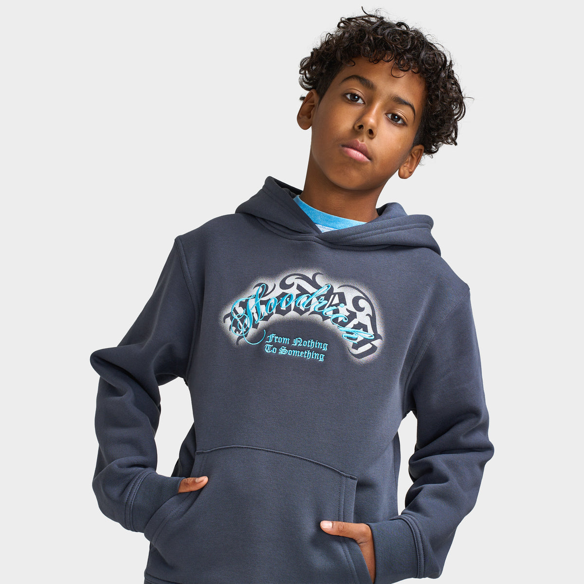 Hoodrich Juniors' Sign Regular Fit Hoodie Ombre Blue / Aquarius