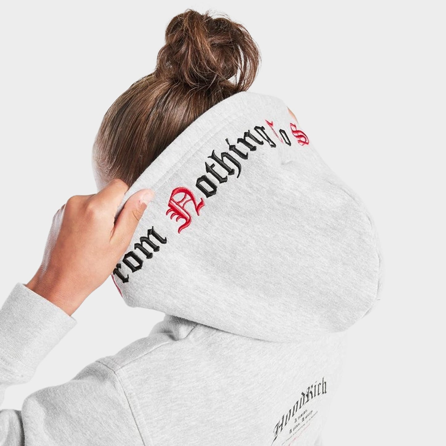 Hoodrich Juniors' Gothic Pullover Hoodie Heather Grey / White - Lychee