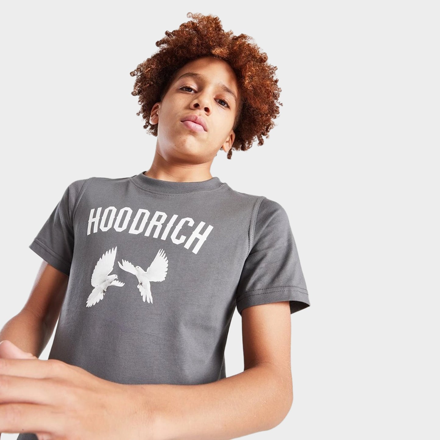 Hoodrich Junior Garçons T-Shirt graphique Flight Fumée de lave / Blanc - Gris silencieux