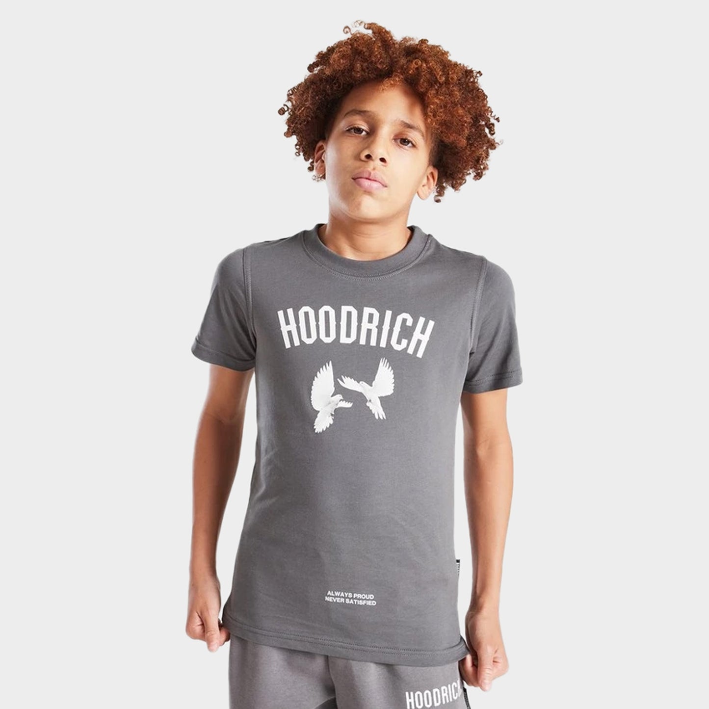 Hoodrich Junior Garçons T-Shirt graphique Flight Fumée de lave / Blanc - Gris silencieux