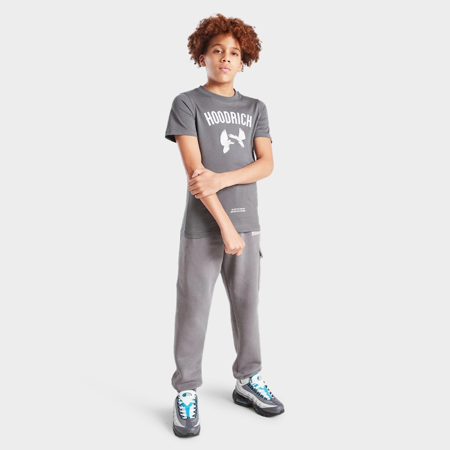 Hoodrich Junior Garçons T-Shirt graphique Flight Fumée de lave / Blanc - Gris silencieux