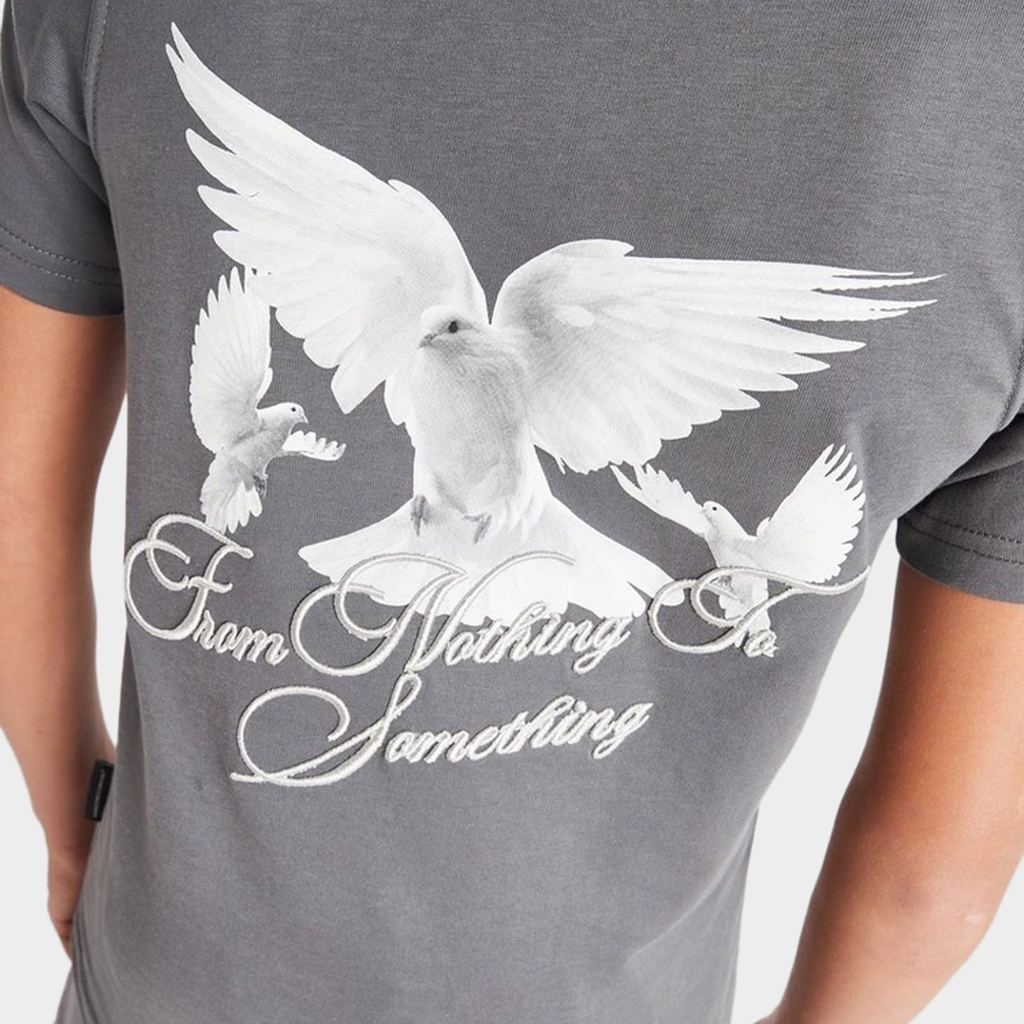 Hoodrich Junior Garçons T-Shirt graphique Flight Fumée de lave / Blanc - Gris silencieux