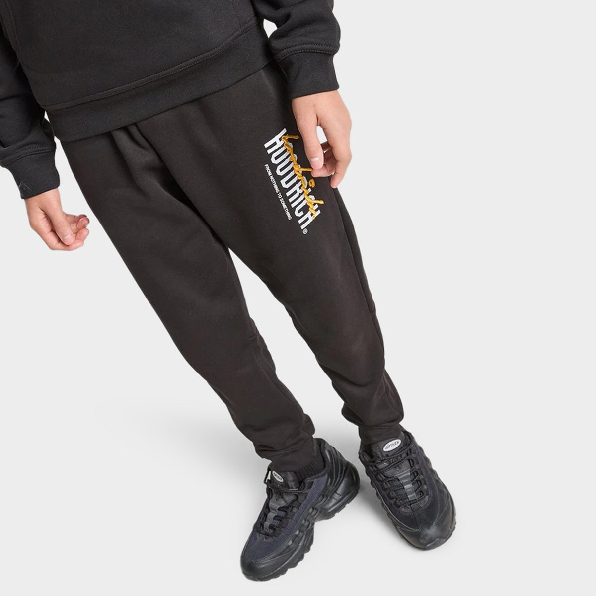Hoodrich Junior Boys' Certify V2 Joggers Black / White - Quiet Grey
