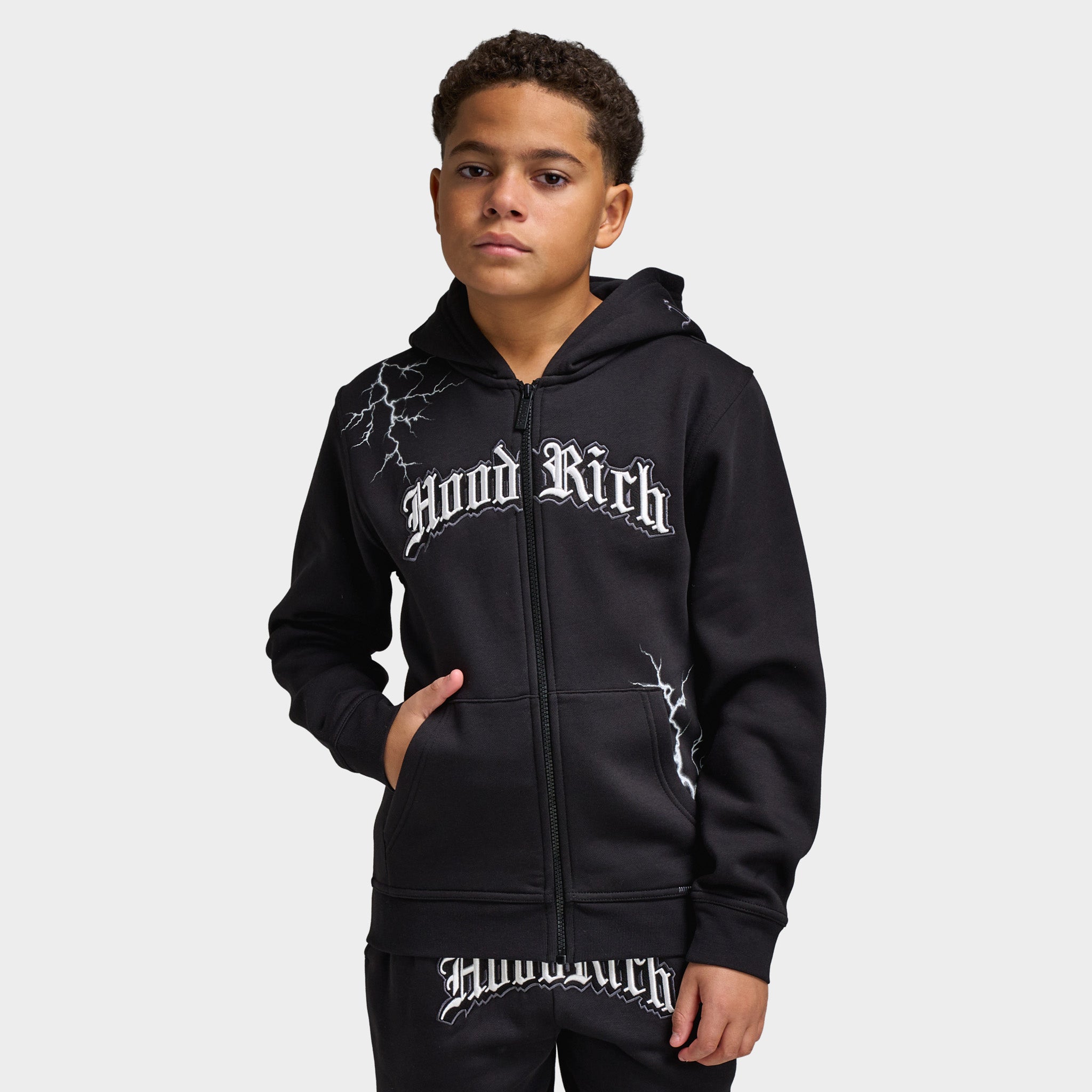 Hoodrich Juniors' Dark Lightning Fullzip Hoodie / Black – JD Sports