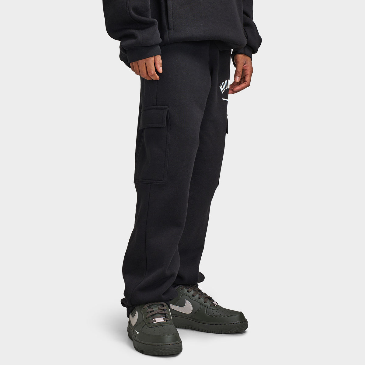 Hoodrich Junior Drax Pantalon de jogging Surdimensionné à Ourlet Ouvert / Noir
