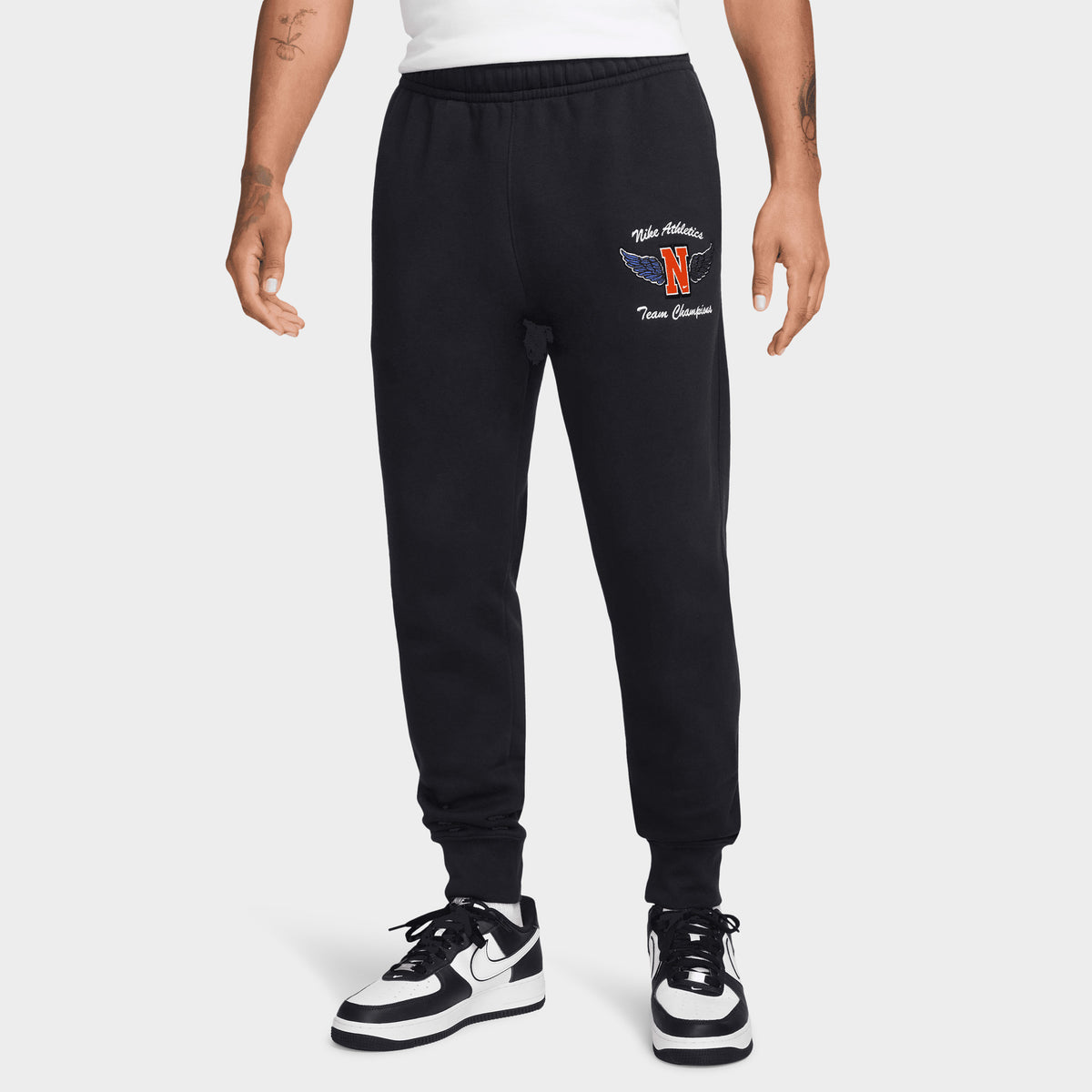 Nike Sportswear Club Fleece Swoosh High Joggers Black White JD Sports