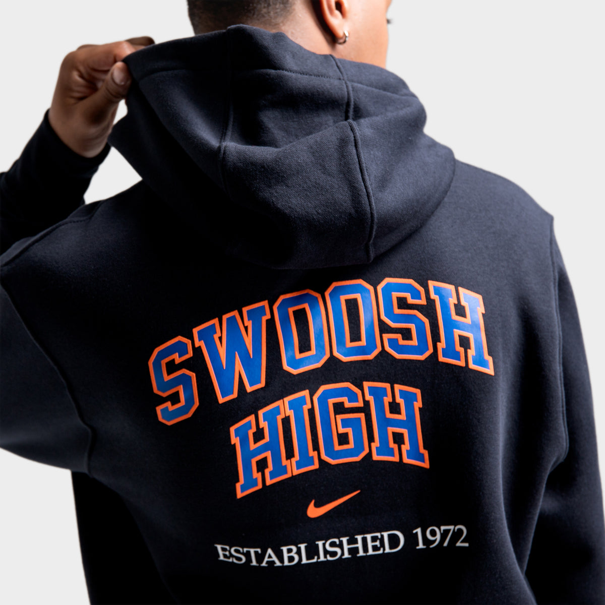 Nike Sportswear Club Fleece Swoosh High Pullover Hoodie Black JD Sports