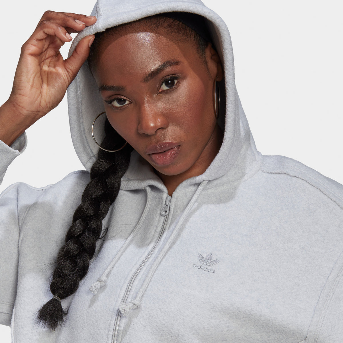 Adidas light grey hoodie best sale