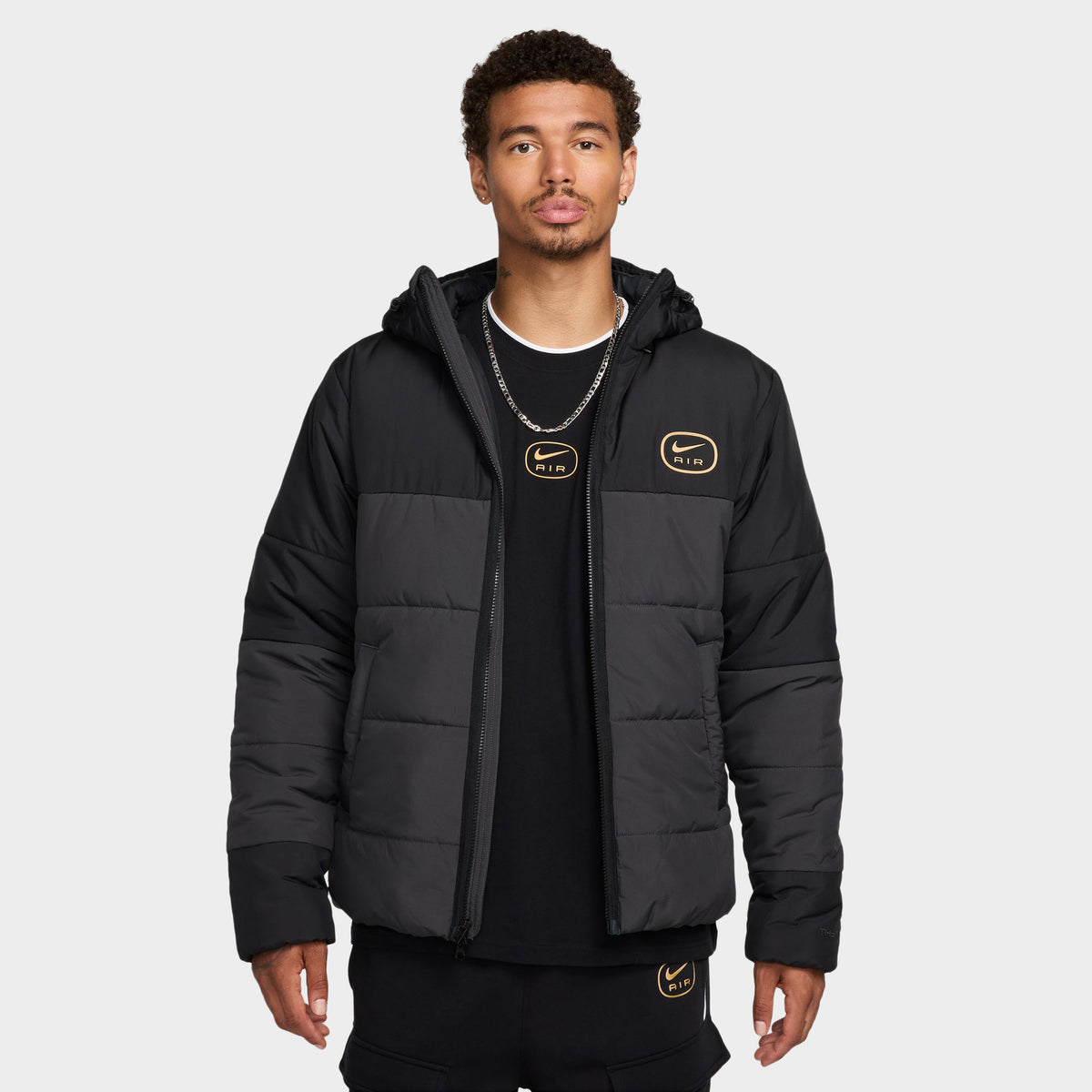 Nike Sportswear SW Air Synthetic Fill Jacket Black Anthracite Metallic Gold