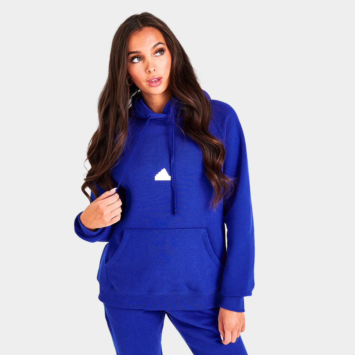 adidas Women s Oversized Pullover Hoodie Semi Lucid Blue JD Sports