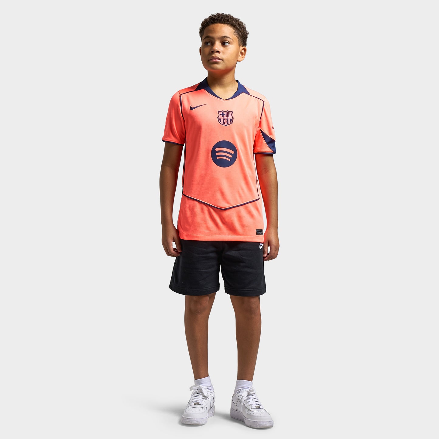 Nike Juniors' FCB 25/26 Jersey Stad 3R Bright Mango / Midnight Navy