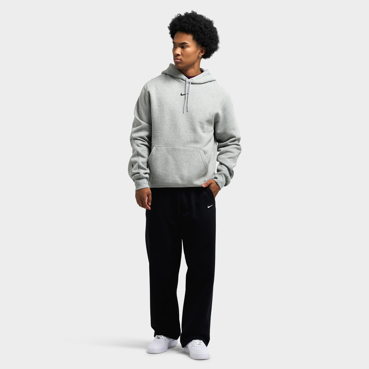 Nike NOCTA Cardinal Fleece Pullover Hoodie Dark Grey Heather / Metallic Silver - Black