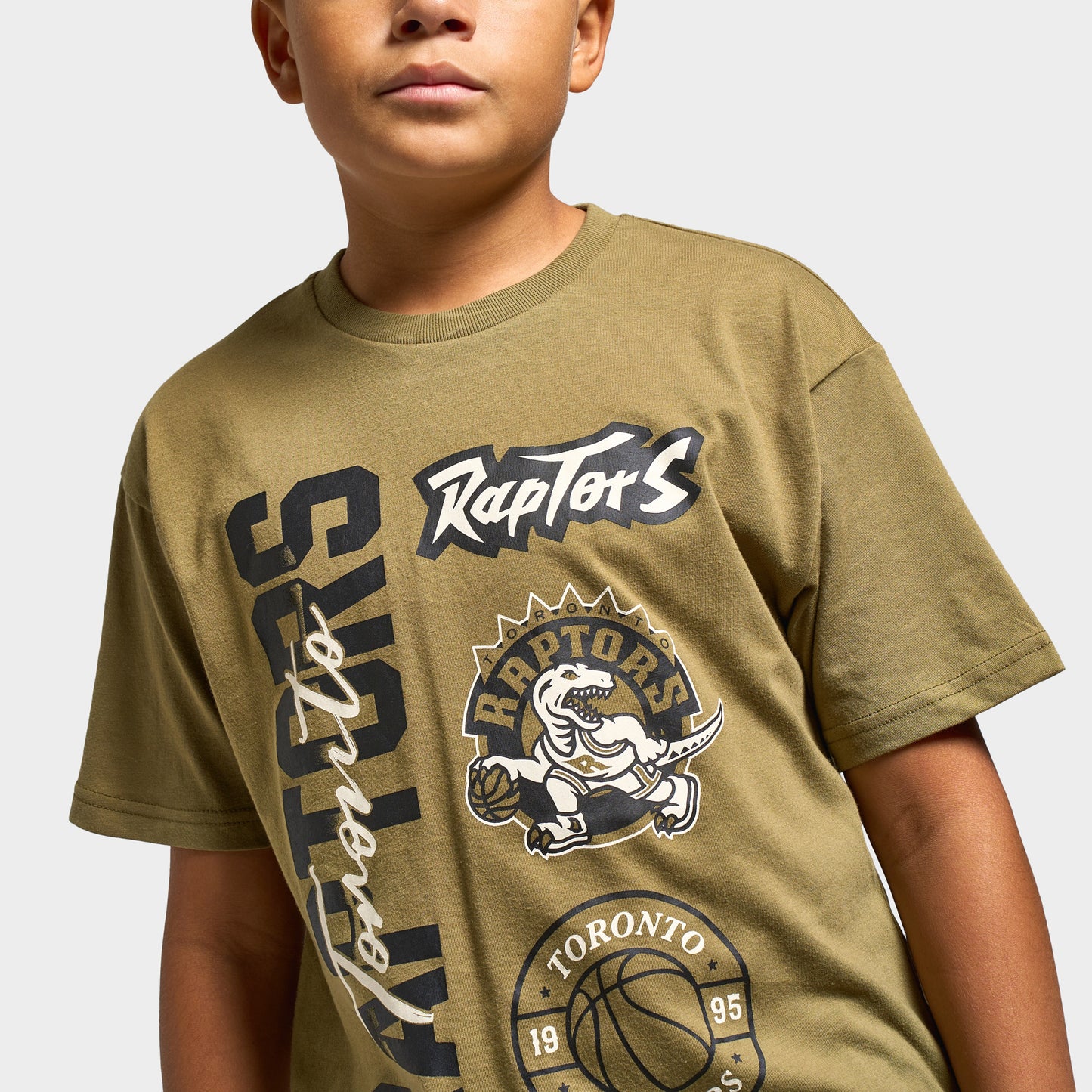 Mitchell & Ness Juniors' Stacked Tee - Raptors / Olive