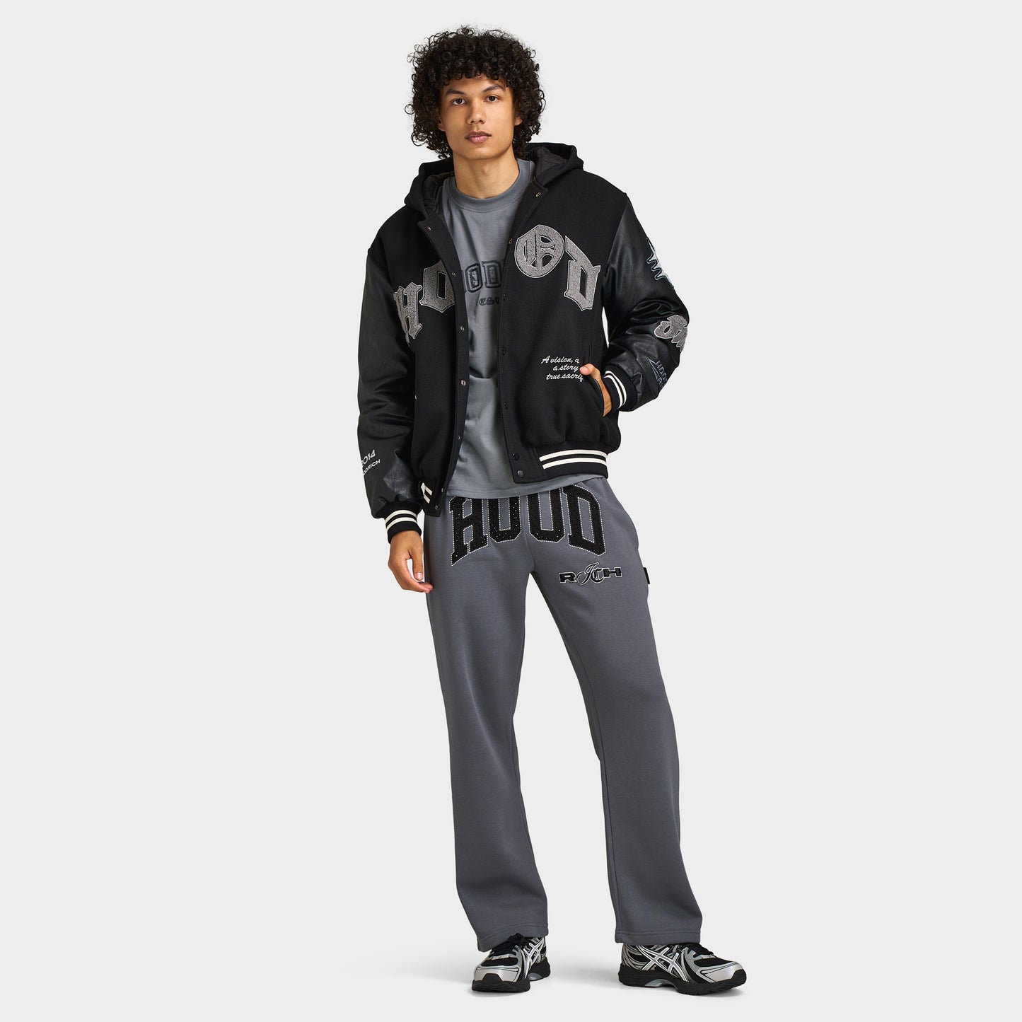 Hoodrich Veste à Capuche Vertigo Varsity Noir / Lava Smoke