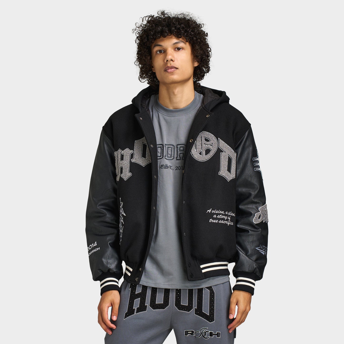 Hoodrich Veste à Capuche Vertigo Varsity Noir / Lava Smoke