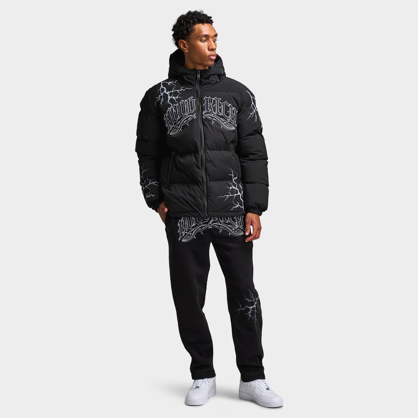 Hoodrich Dark Puffer Jacket Black / White