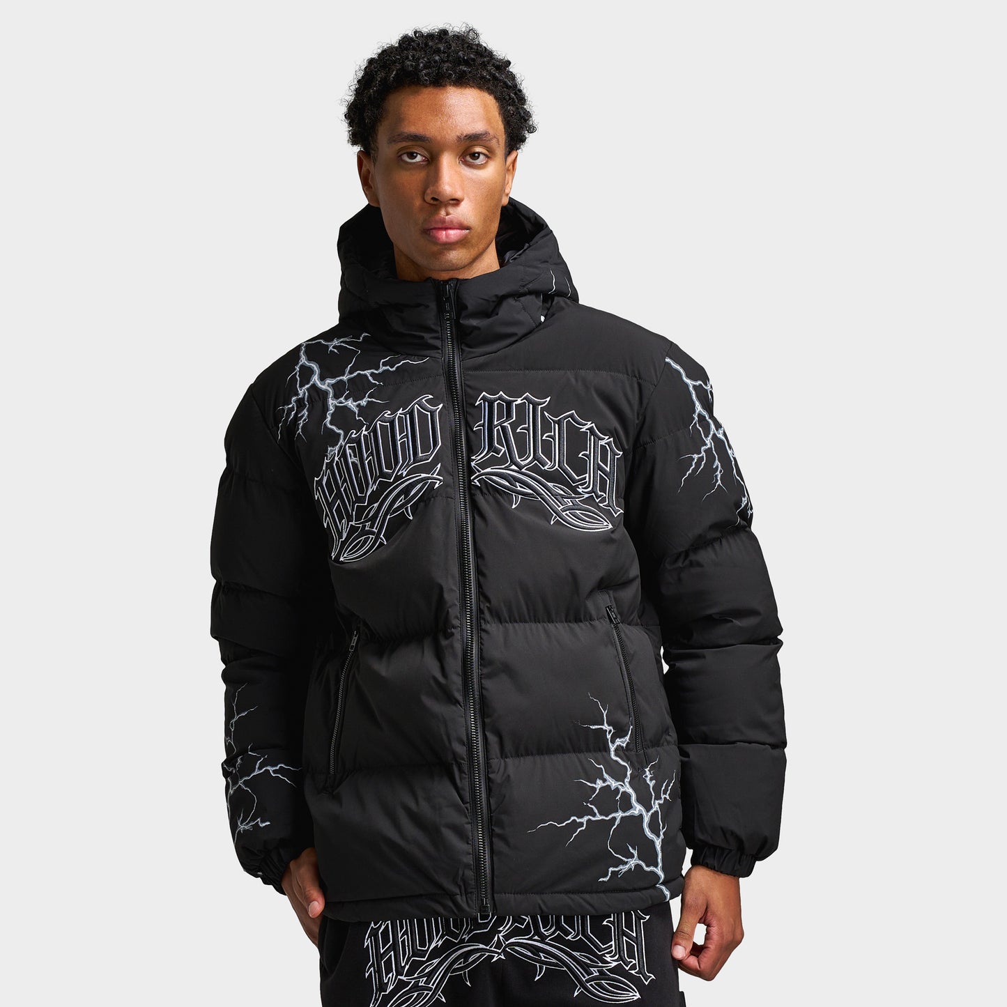 Hoodrich Dark Puffer Jacket Black / White