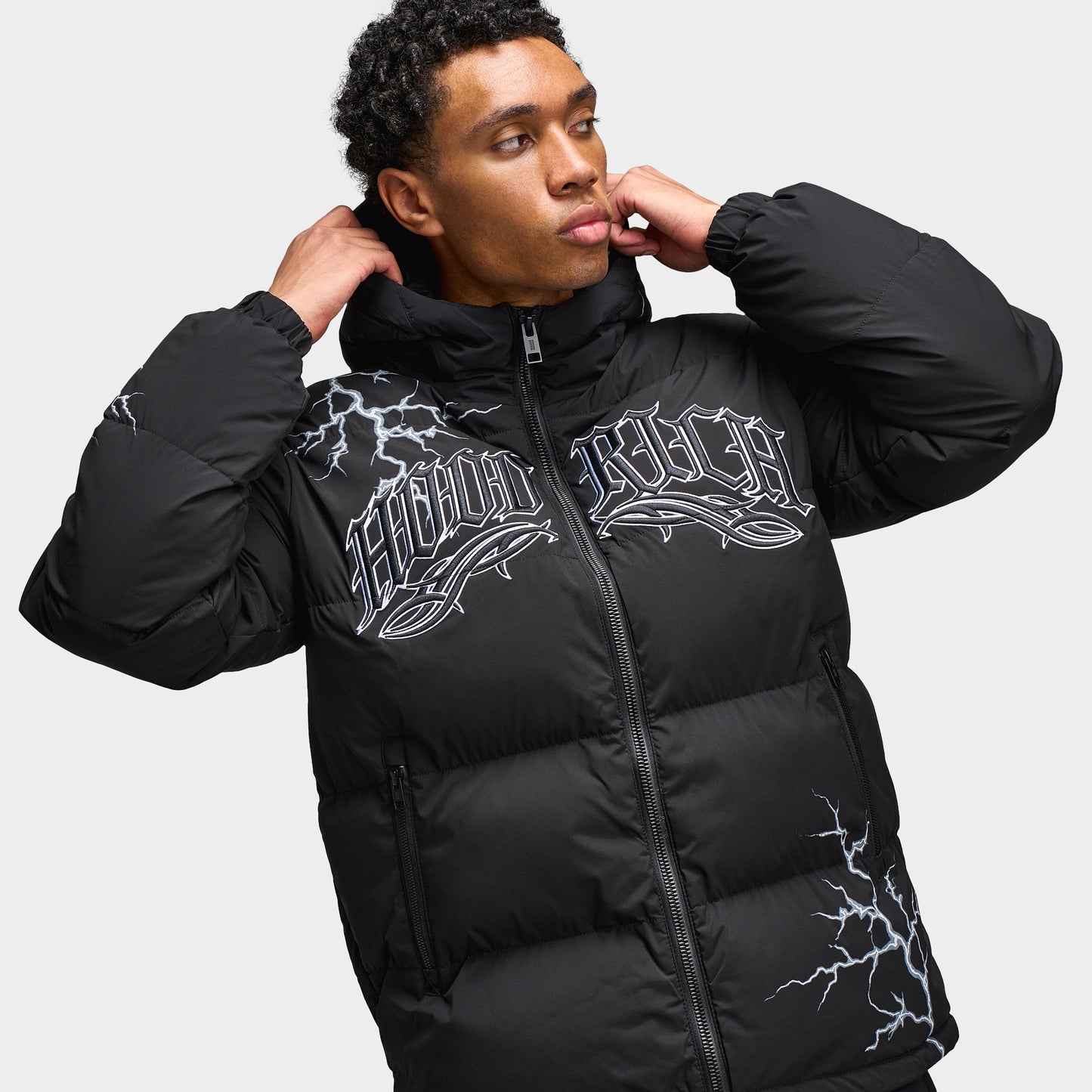 Hoodrich Dark Puffer Jacket Black / White