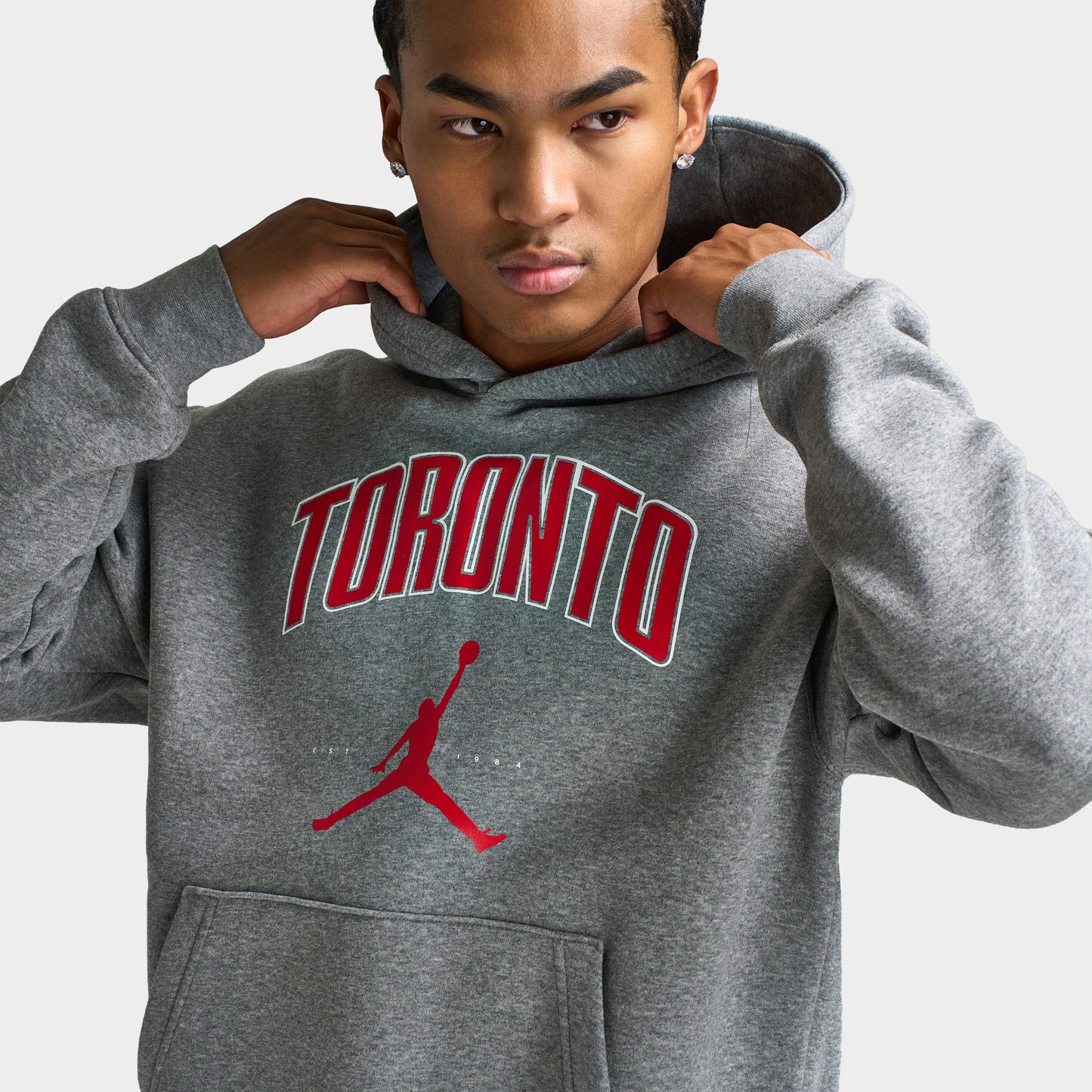 Jordan Men's Toronto Fleece Pullover Hoodie / Carbon Heather
