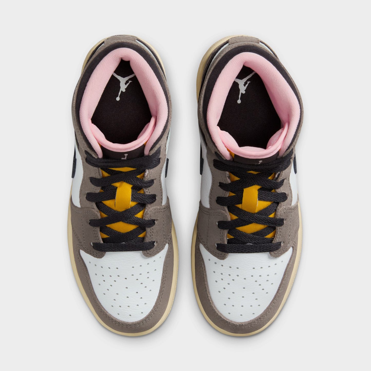 Jordan 1 Mid SE GS White / Oil Grey - Cave Stone