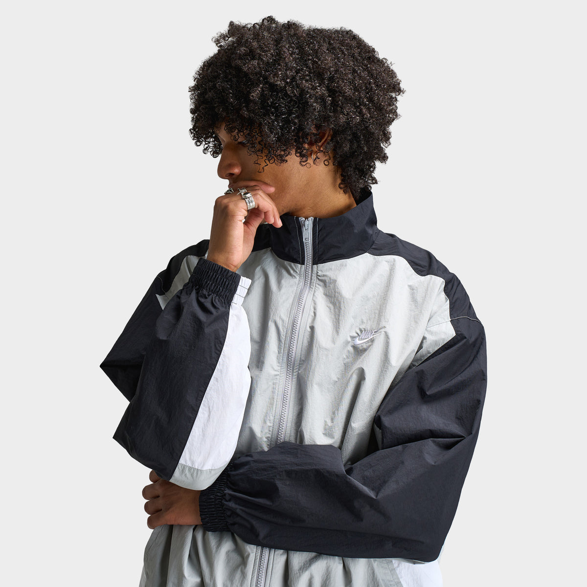 Nike Club Woven Track Jacket OS Lt Smoke Grey / Black