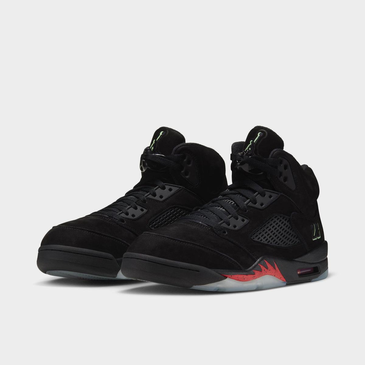 Jordan 5 Retro "Halloween" Black / Black - Picante Red