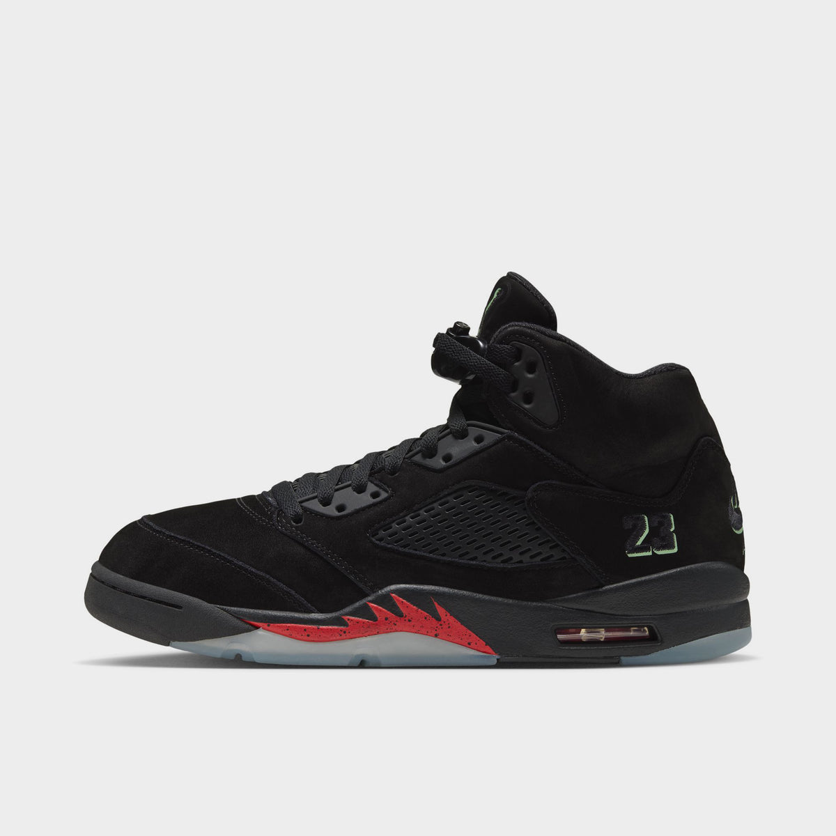 Jordan 5 Retro "Halloween" Black / Black - Picante Red
