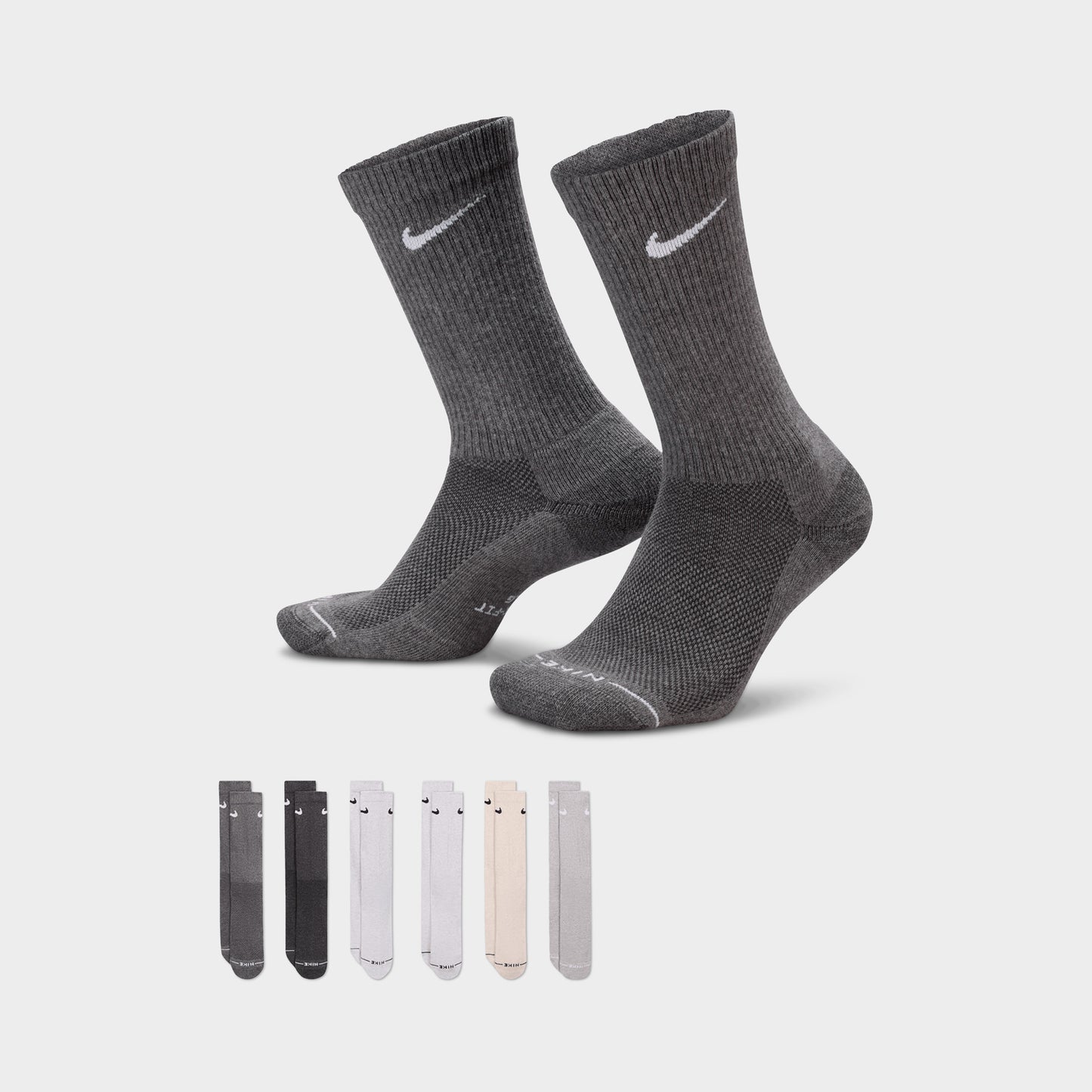 Nike Everyday Elevated Chaussettes Crew (6 Paires) Blanc / Multicolore