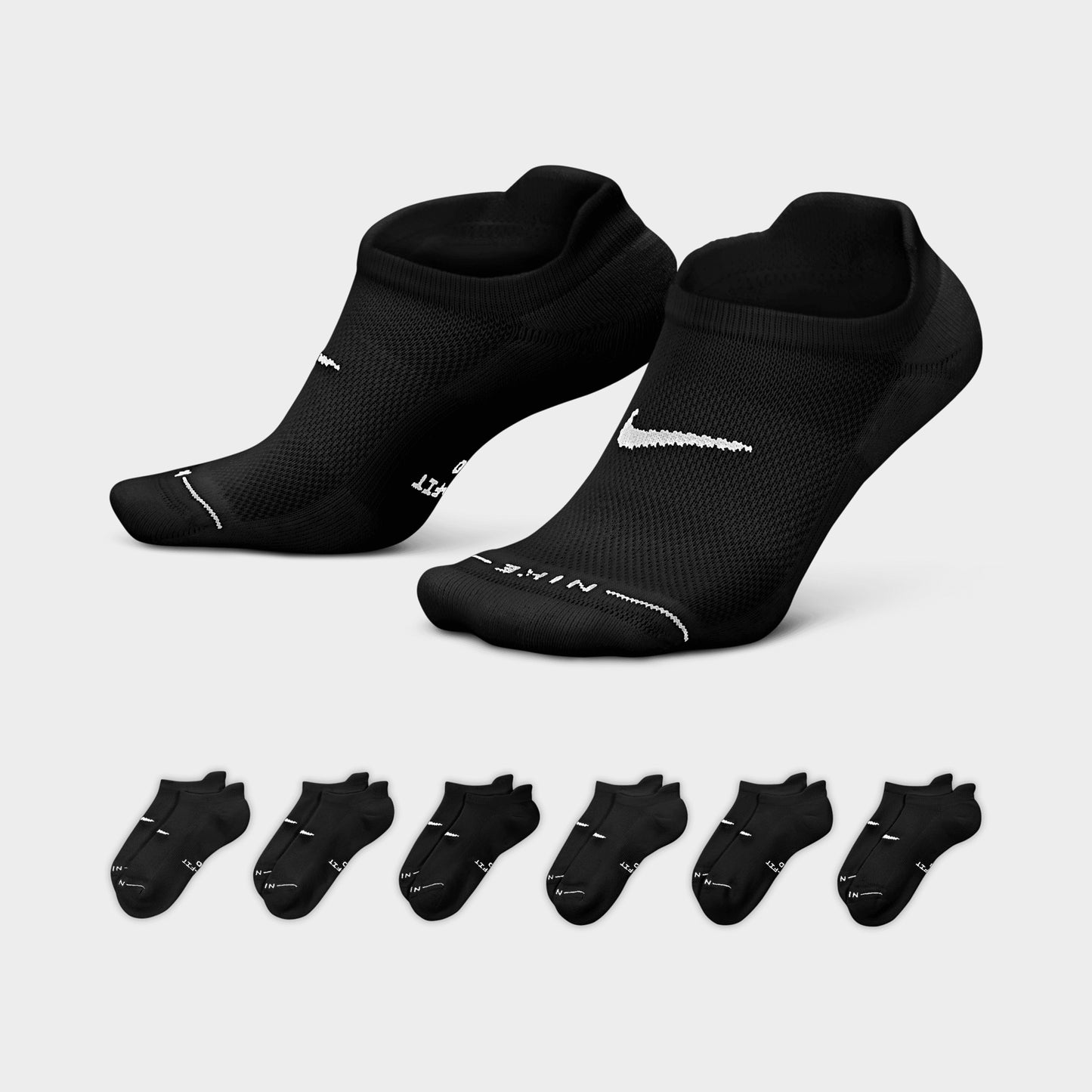 Nike Everyday Elevated Chaussettes Invisibles (6 Paires) Noir/Blanc