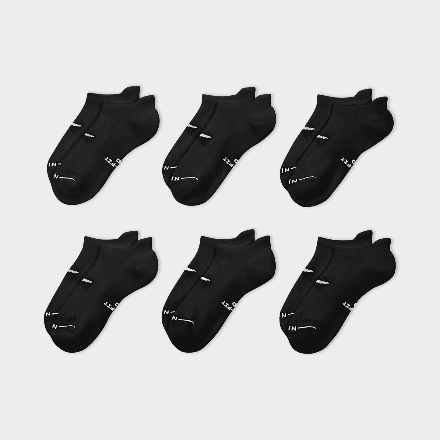 Nike Everyday Elevated Chaussettes Invisibles (6 Paires) Noir/Blanc