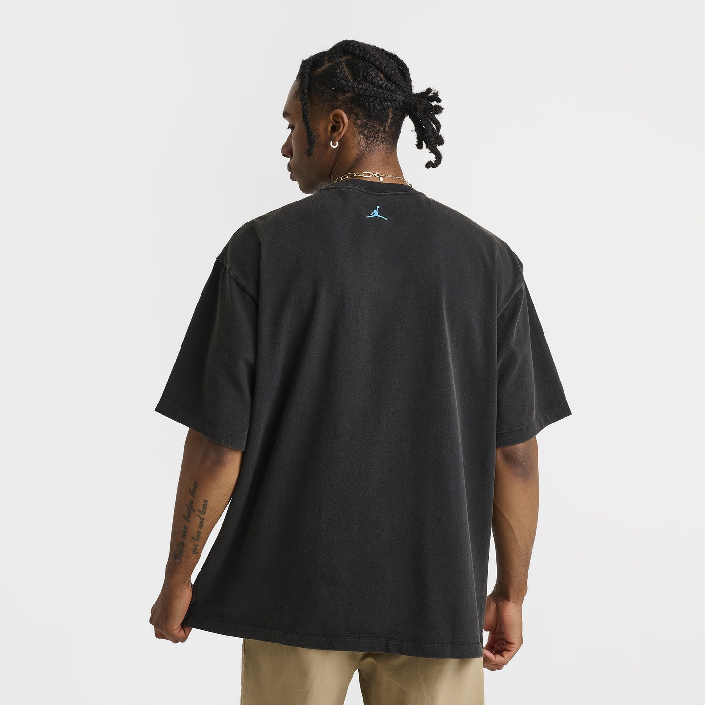 Jordan Flight Essentials - T-shirt graphique surdimensionné - Noir / Bleu poudre foncé
