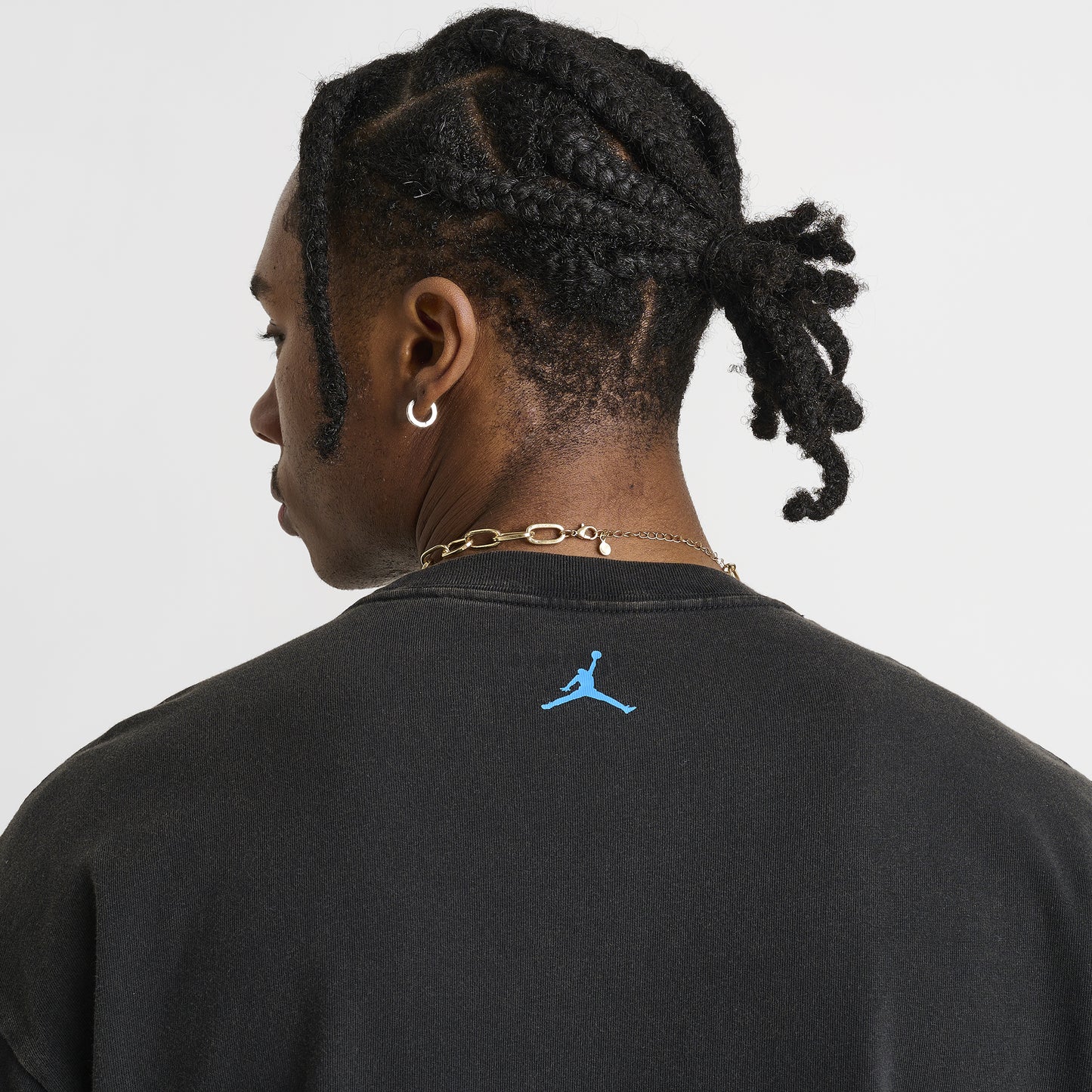 Jordan Flight Essentials - T-shirt graphique surdimensionné - Noir / Bleu poudre foncé