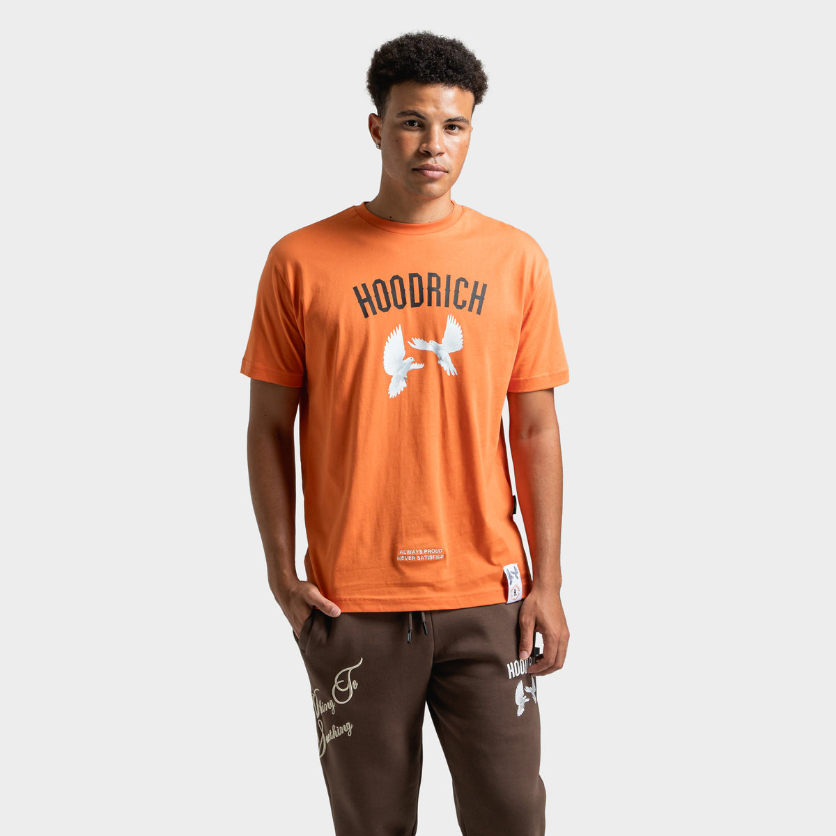 Hoodrich Take Flight V2 T Shirt Burnt Orange Black Blan