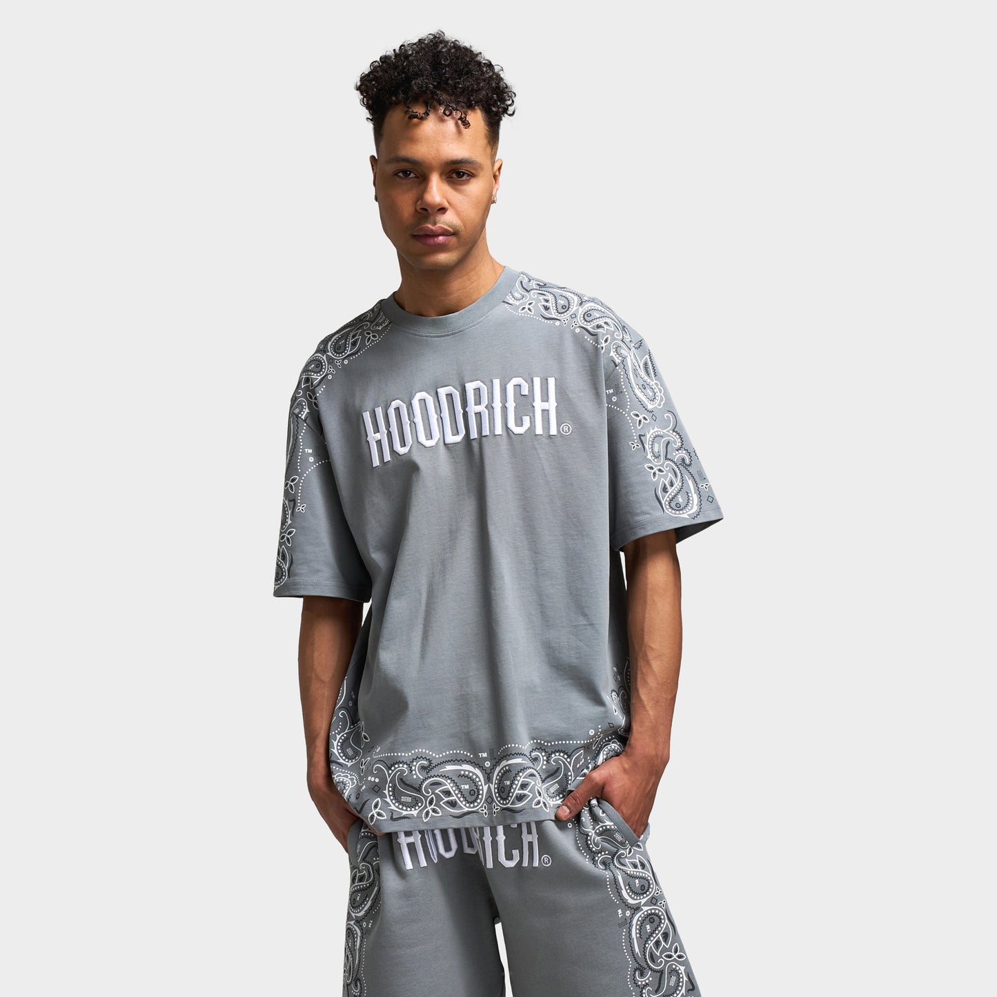 Hoodrich Motif Oversized Graphic T-Shirt Monument / White - Lava Smoke