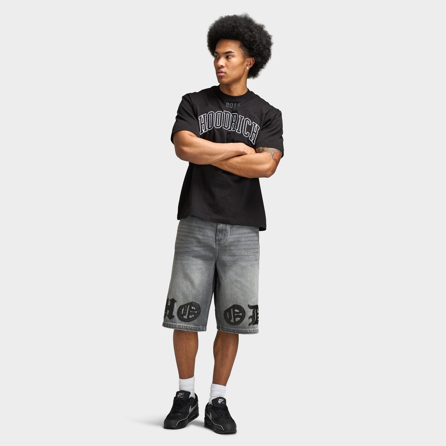 Hoodrich Varsity Oversized T-Shirt / Black