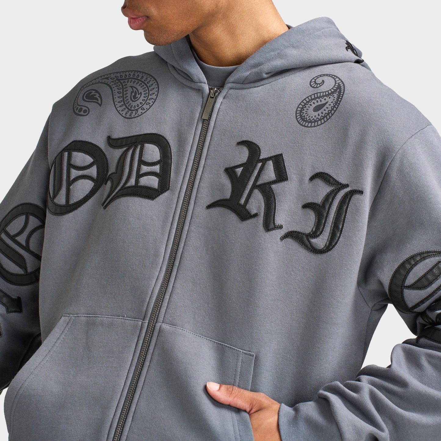 Hoodrich Inkline Chandail à Capuchon Surdimensionnée Zippé Lava Smoke / Huître Noir