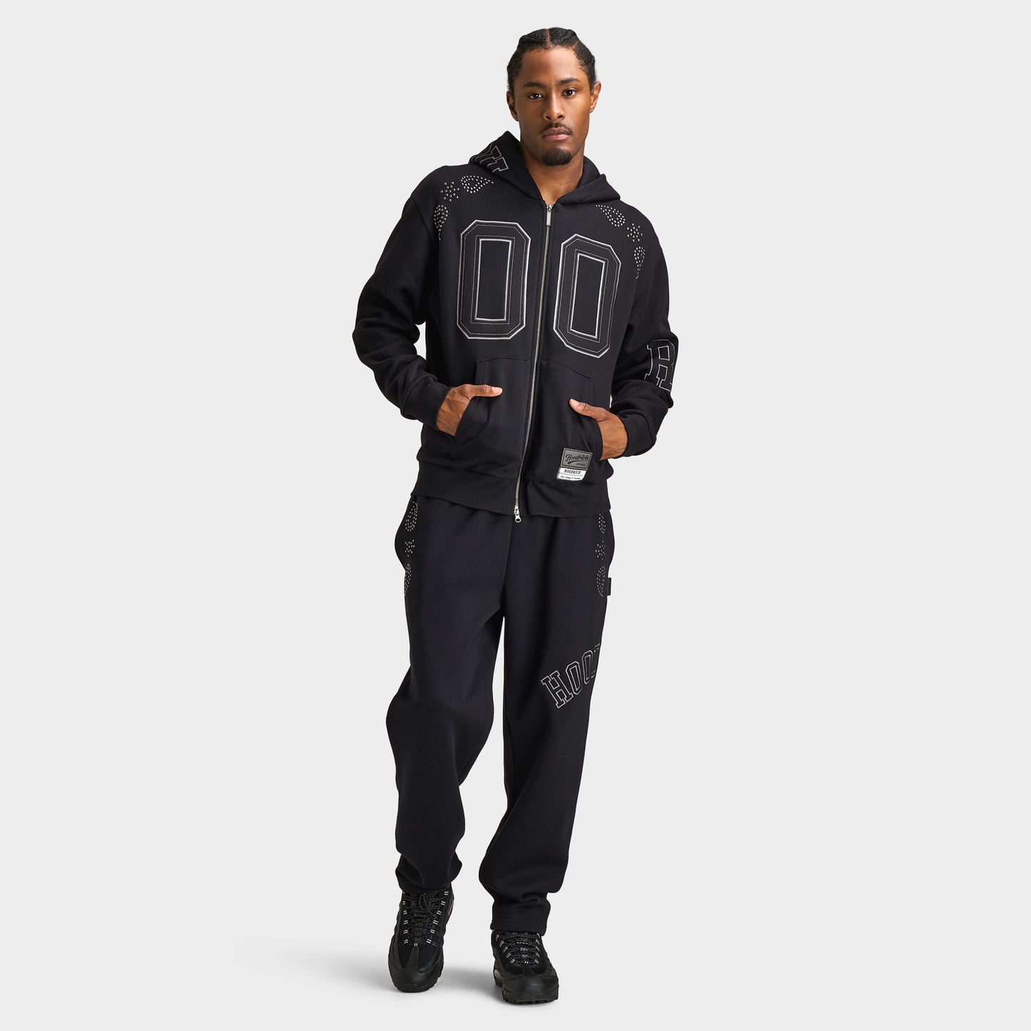 Hoodrich Eterno Paisley Chandail à capuche Zippé Surdimensionné / Noir