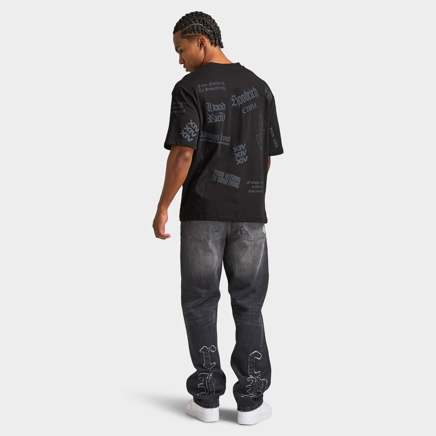 Hoodrich Chroma All over Print Oversized Graphic T-shirt / Black