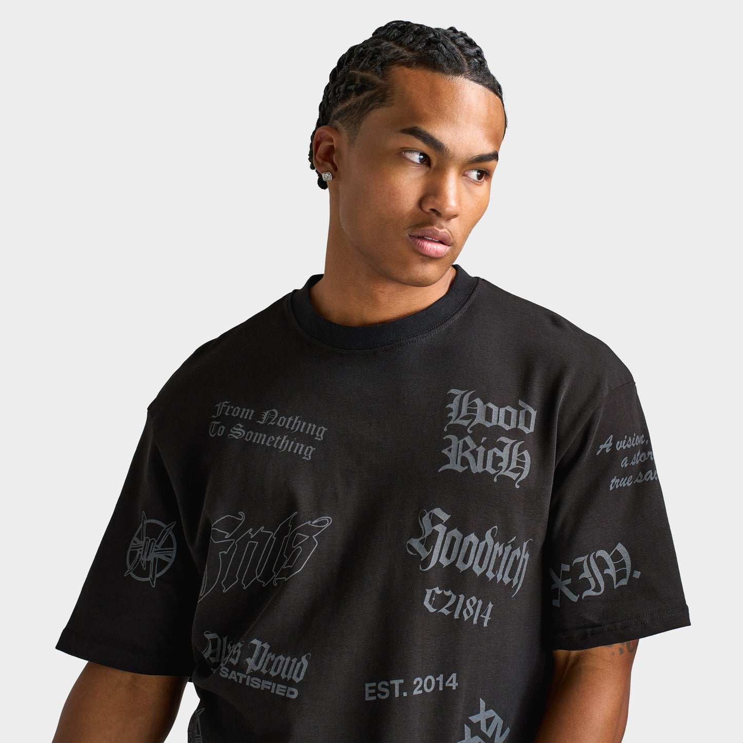 Hoodrich Chroma All over Print Oversized Graphic T-shirt / Black
