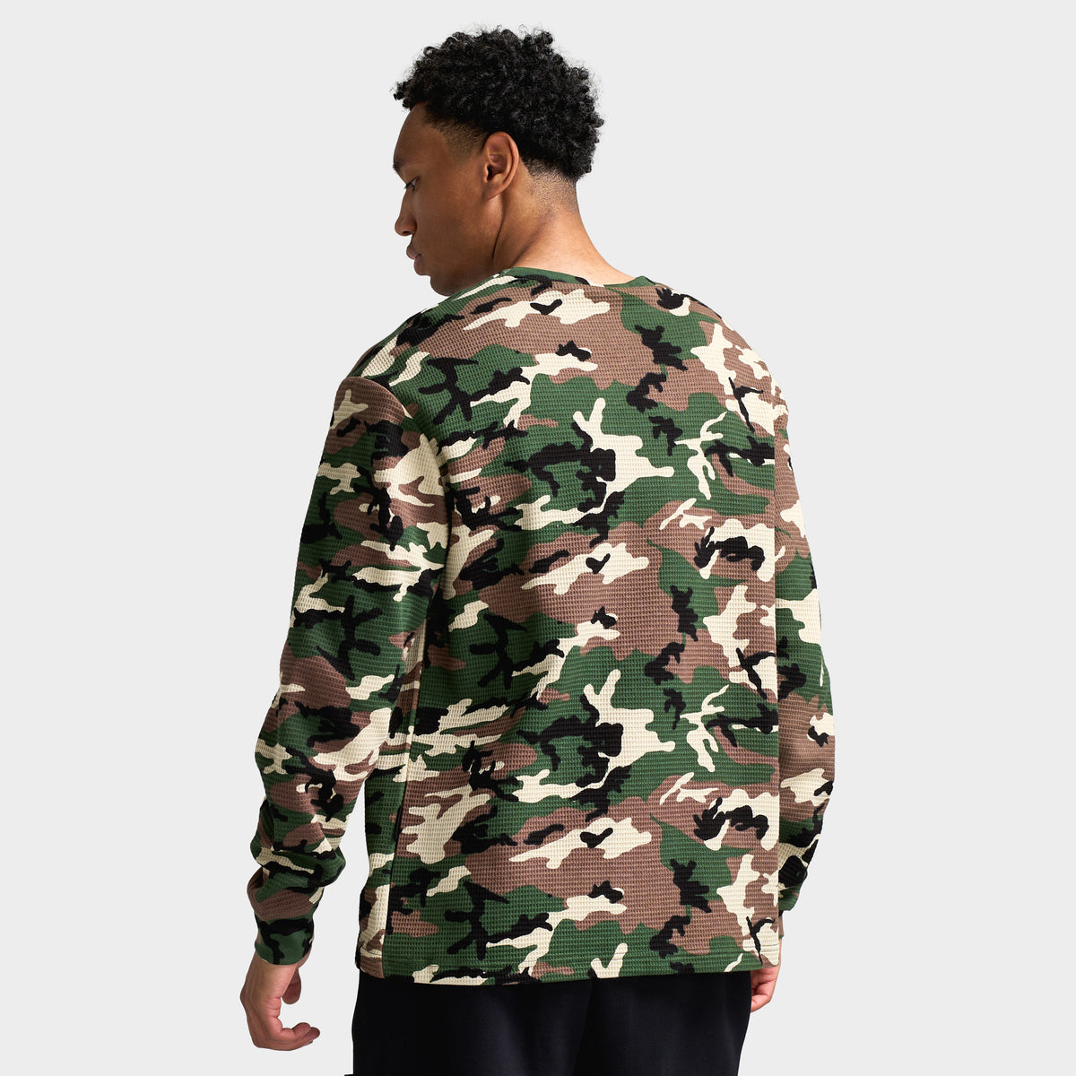 Hoodrich Ora Oversized Long Sleeve Waffle T-Shirt / Camo