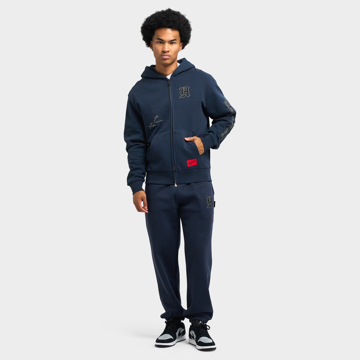 Hoodrich Crypstade Oversized Full-zip Hoodie / Parisian Night - Black - Lychee