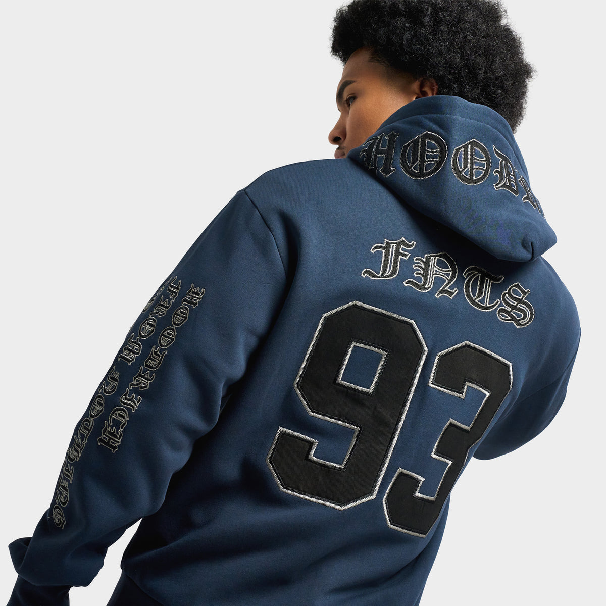 Hoodrich Crypstade Oversized Full-zip Hoodie / Parisian Night - Black - Lychee